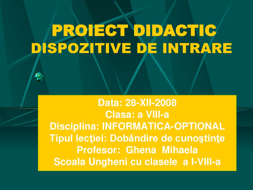 Proiect Didactic Dispozitive De Intrare Ppt Download