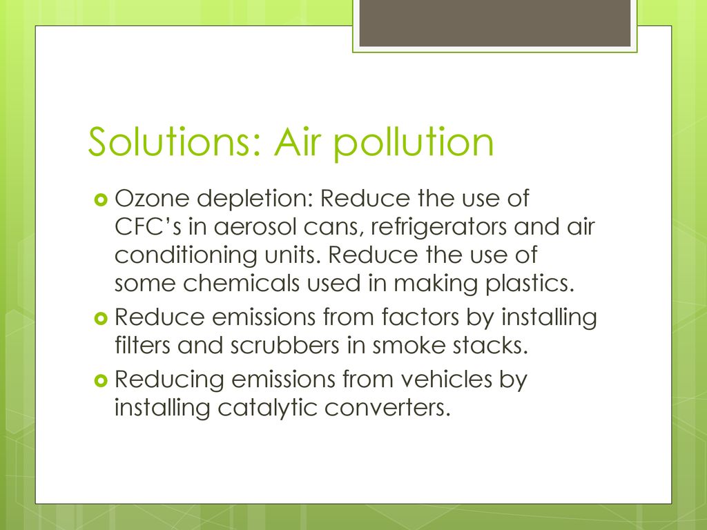 Solutions: Air pollution