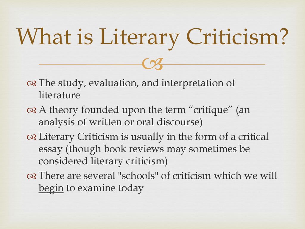 role of literary critic