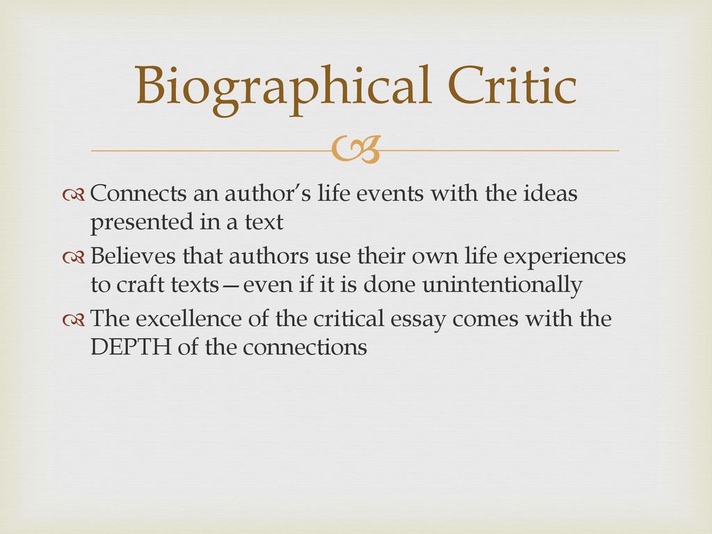 biographical criticism essay