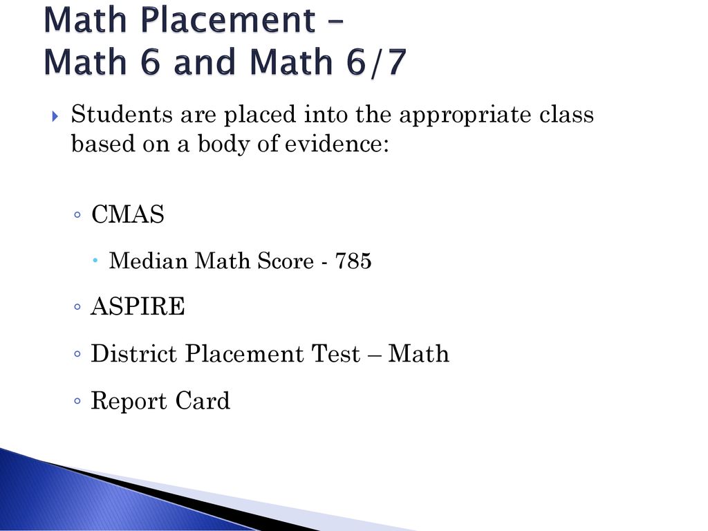 Math Placement – Math 6 and Math 6/7