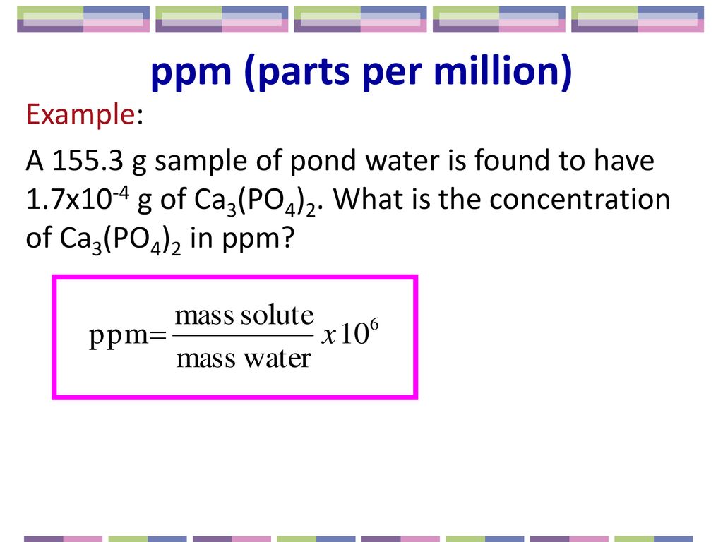 chemistry how to calculate ppm