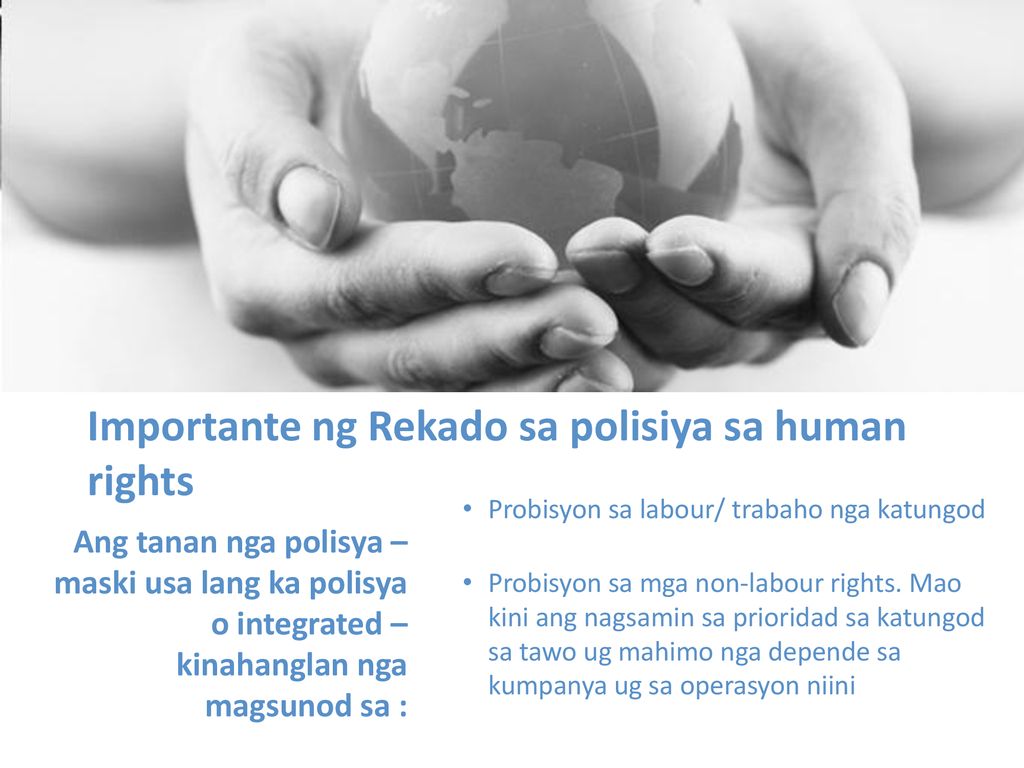 Importante ng Rekado sa polisiya sa human rights
