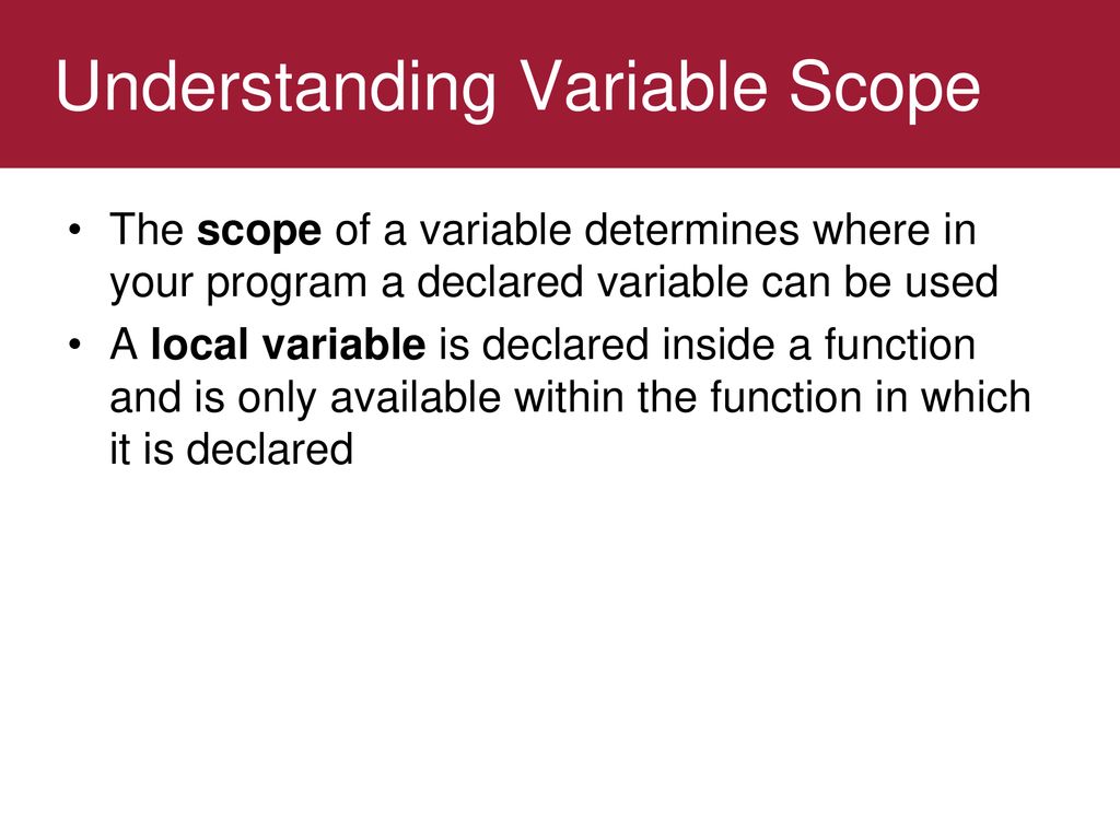Understanding Variable Scope