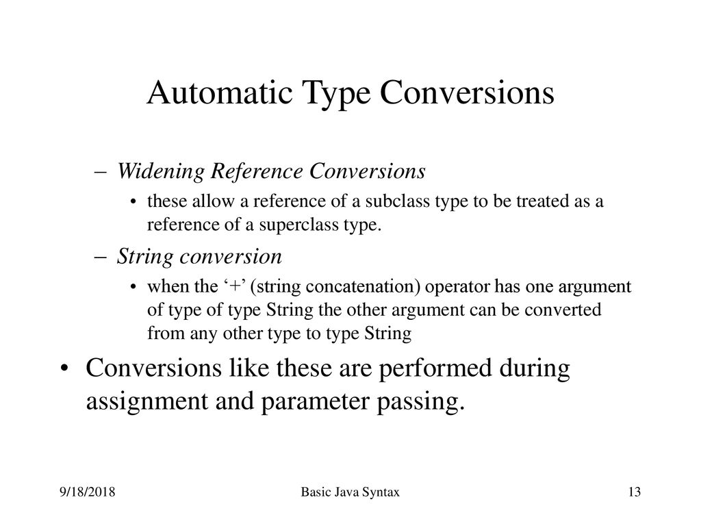 Basic Java Syntax The Java language will be described by working ...
