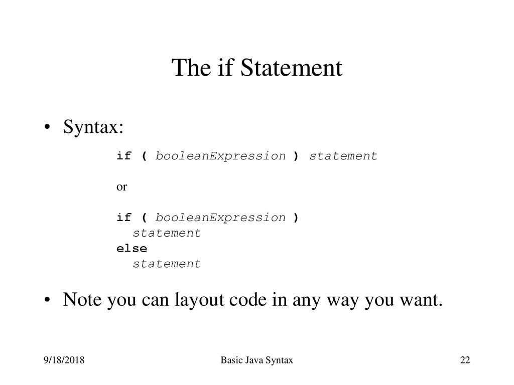 Basic Java Syntax The Java language will be described by working ...