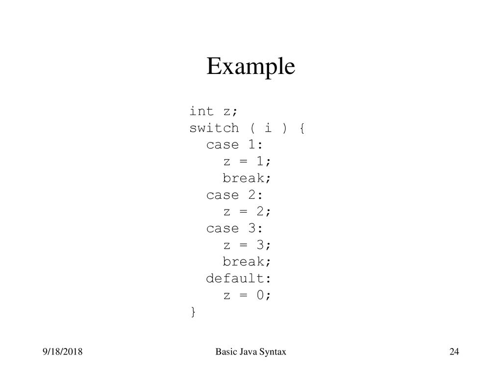 Basic Java Syntax The Java language will be described by working ...