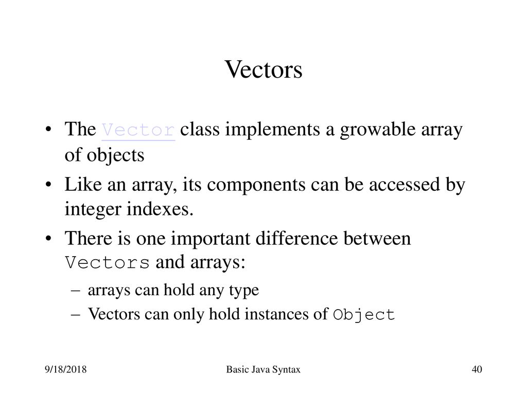 Basic Java Syntax The Java language will be described by working ...