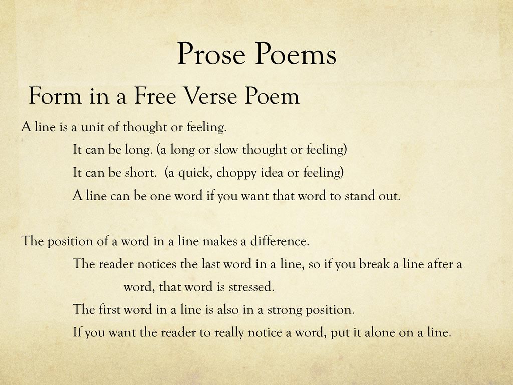 Shaping Poetry from Prose What makes a poem a poem?? - ppt download
