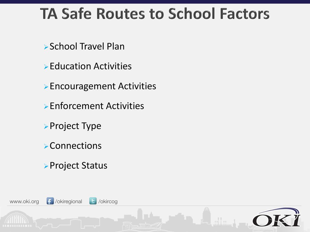 TA Safe Routes to School Factors