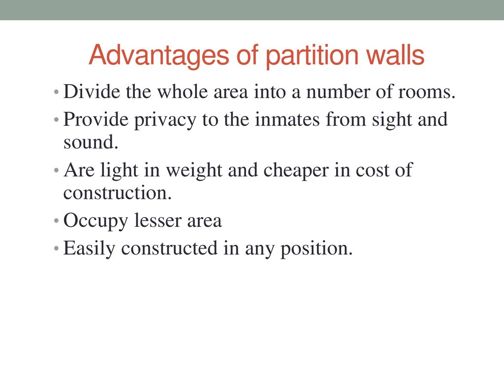 Advantages of partition walls