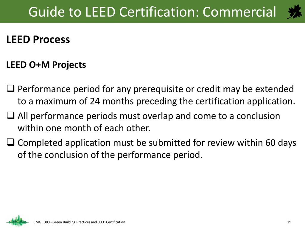 Guide to LEED Certification: Commercial