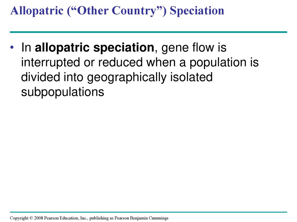 Allopatric ( Other Country ) Speciation