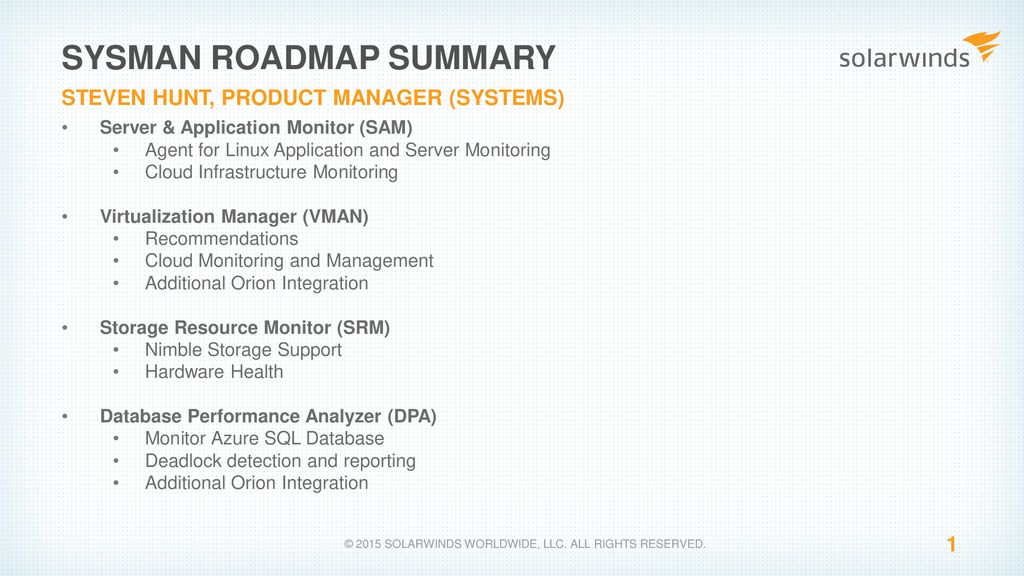 Sysman roadmap summary ppt download