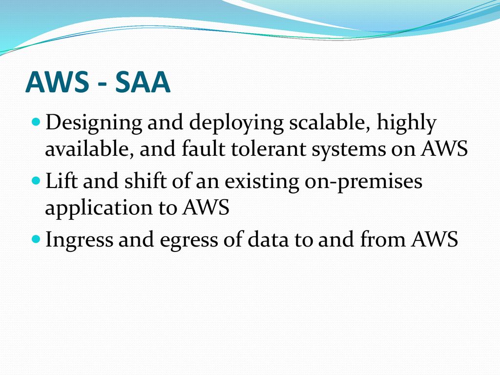 AWS - SAA Designing and deploying scalable, highly available, and fault tolerant systems on AWS.
