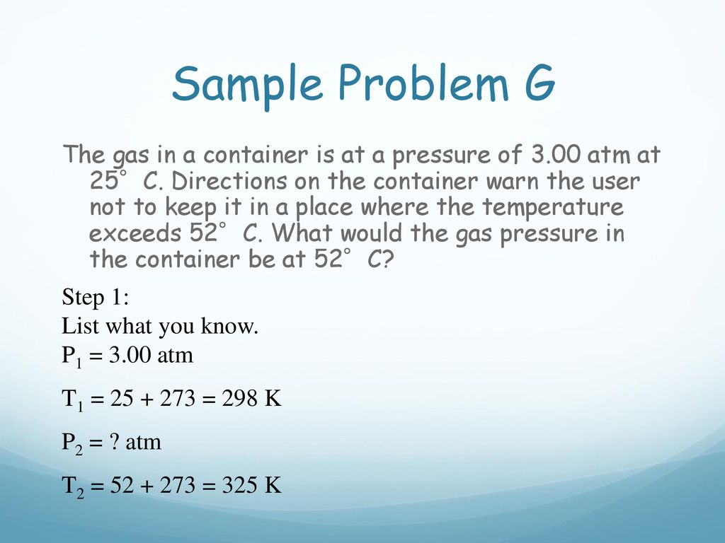 Sample Problem G