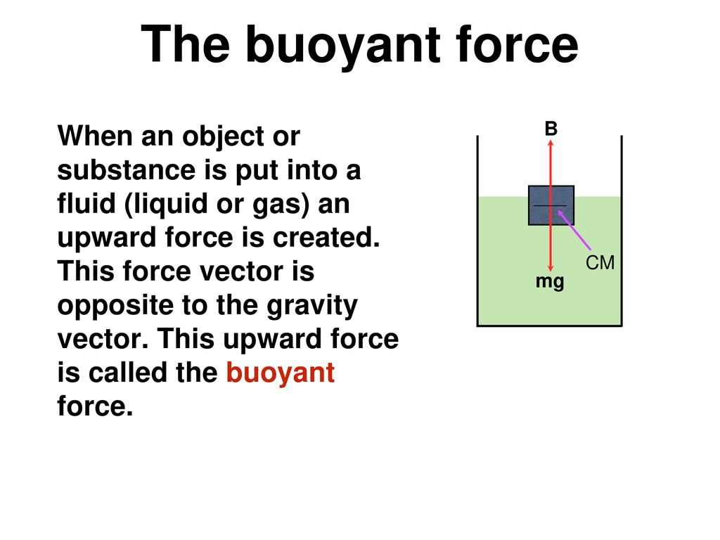 The buoyant force B.