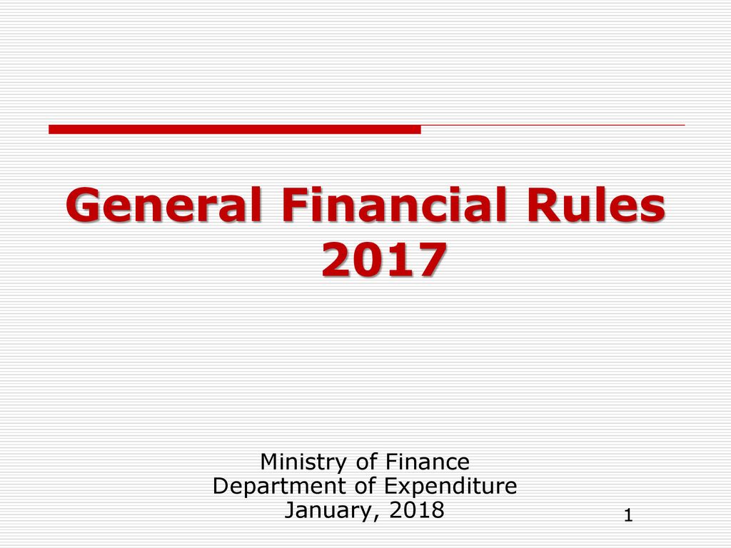 General Financial Rules 2017