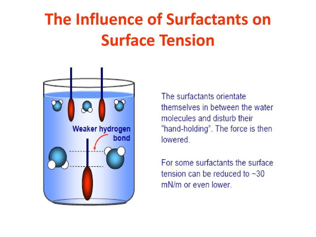 The Influence of Surfactants on Surface Tension