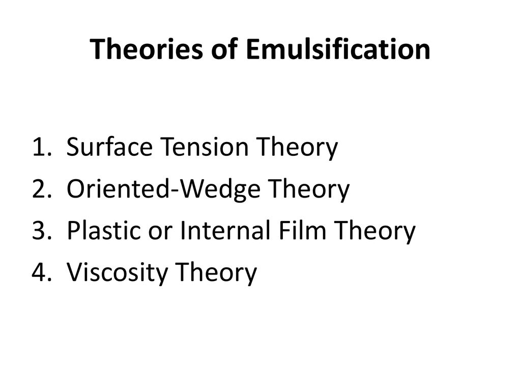 Theories of Emulsification