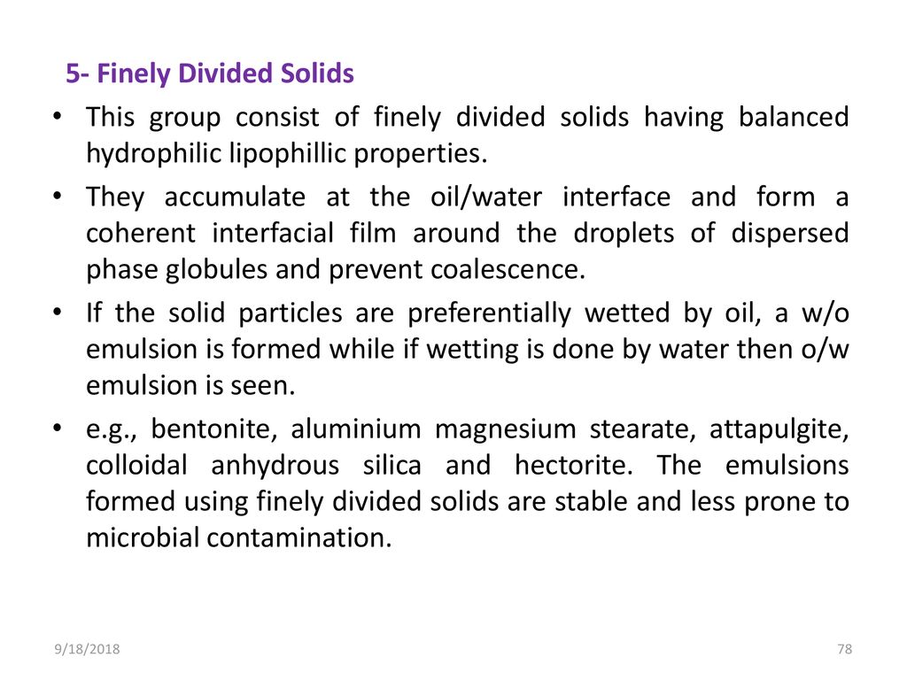 5- Finely Divided Solids