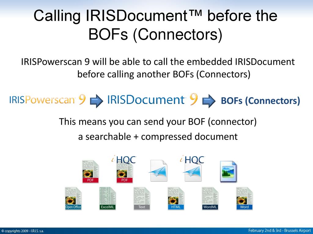 Calling IRISDocument™ before the BOFs (Connectors)
