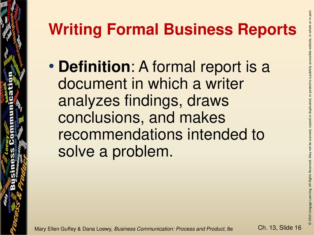 writing a formal business report