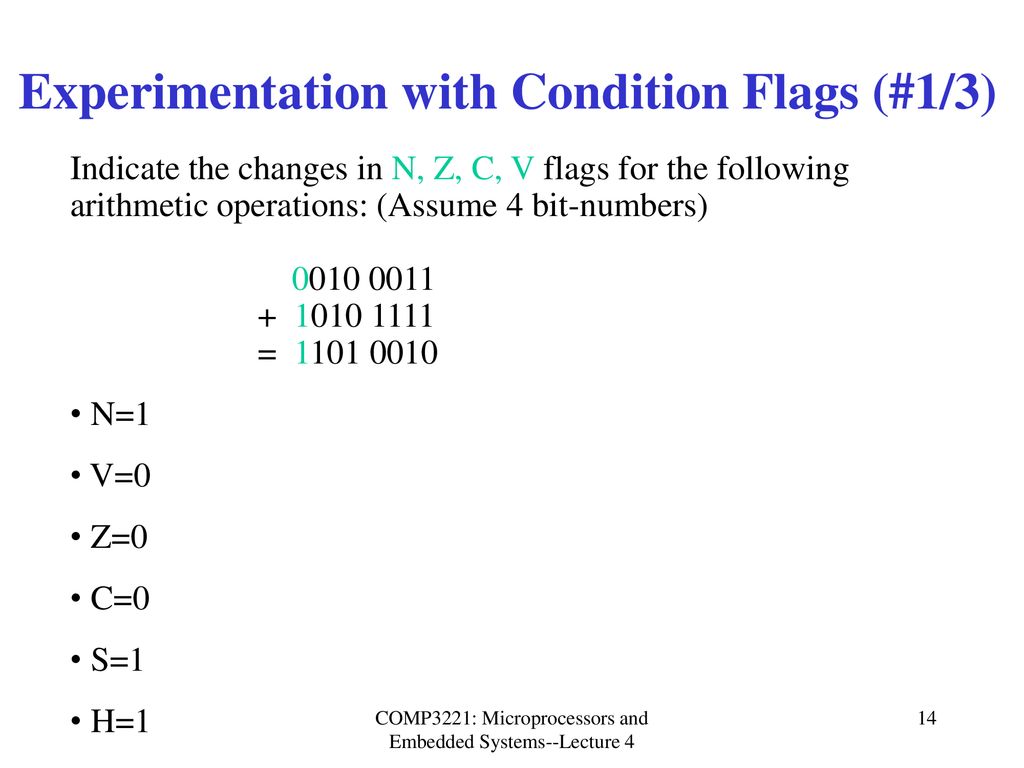 Experimentation with Condition Flags (#1/3)