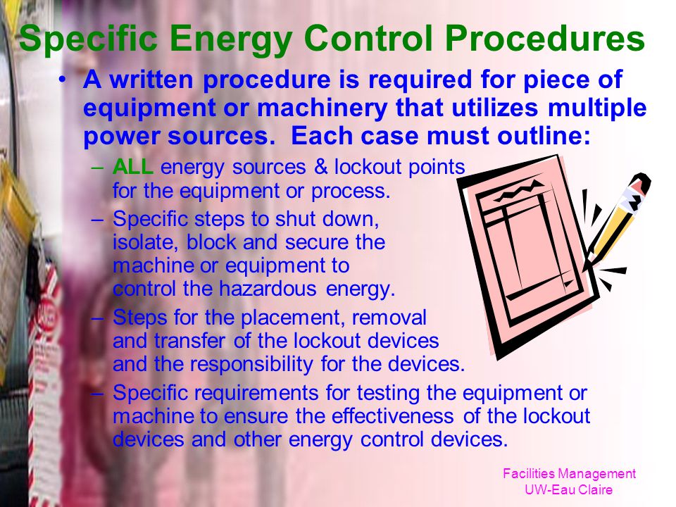 Specific Energy Control Procedures