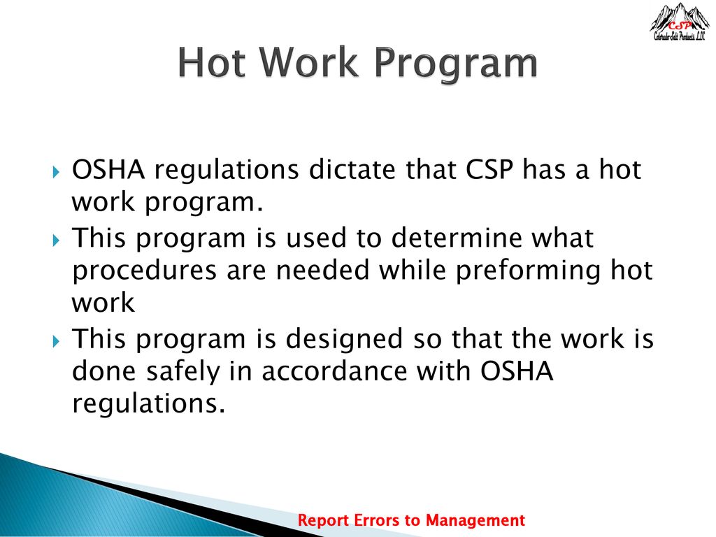 osha hot work program
