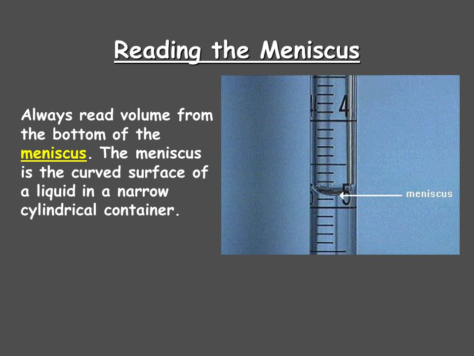 Reading the Meniscus