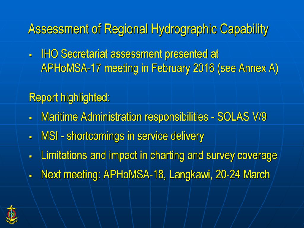 Assessment of Regional Hydrographic Capability