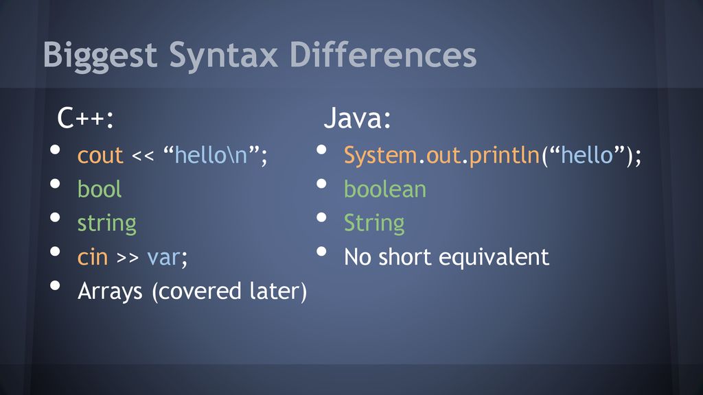 Going from C++ to Java Jayden Navarro. - ppt download