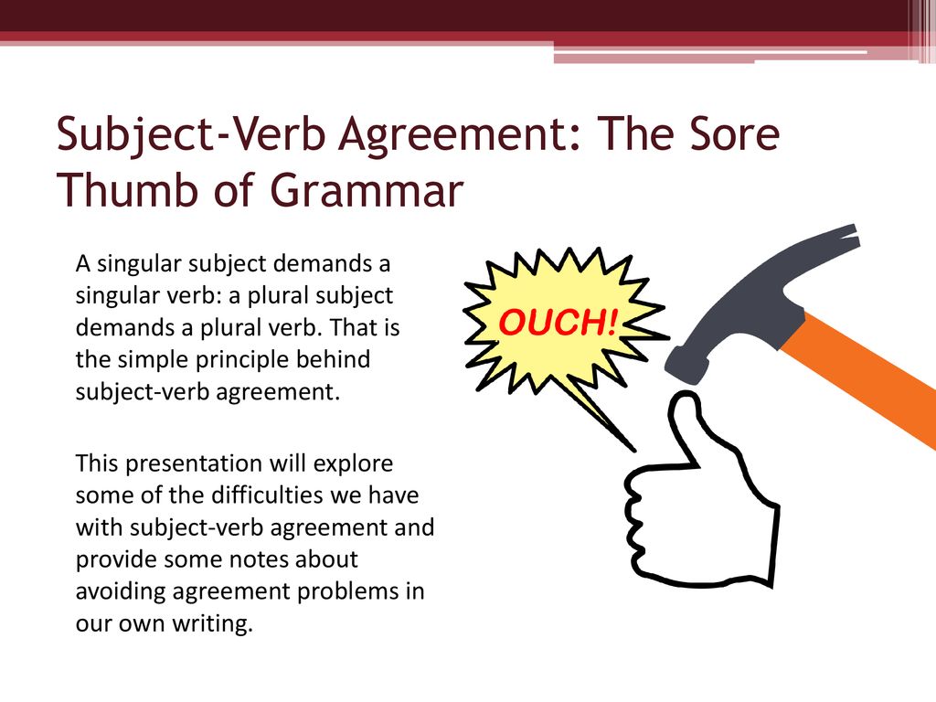 SUBJECT-VERB AGREEMENT - ppt download