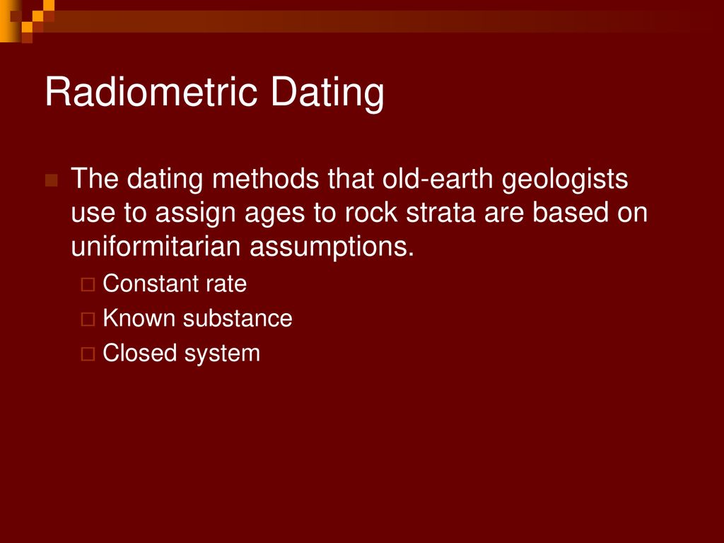 Old earth dating methods