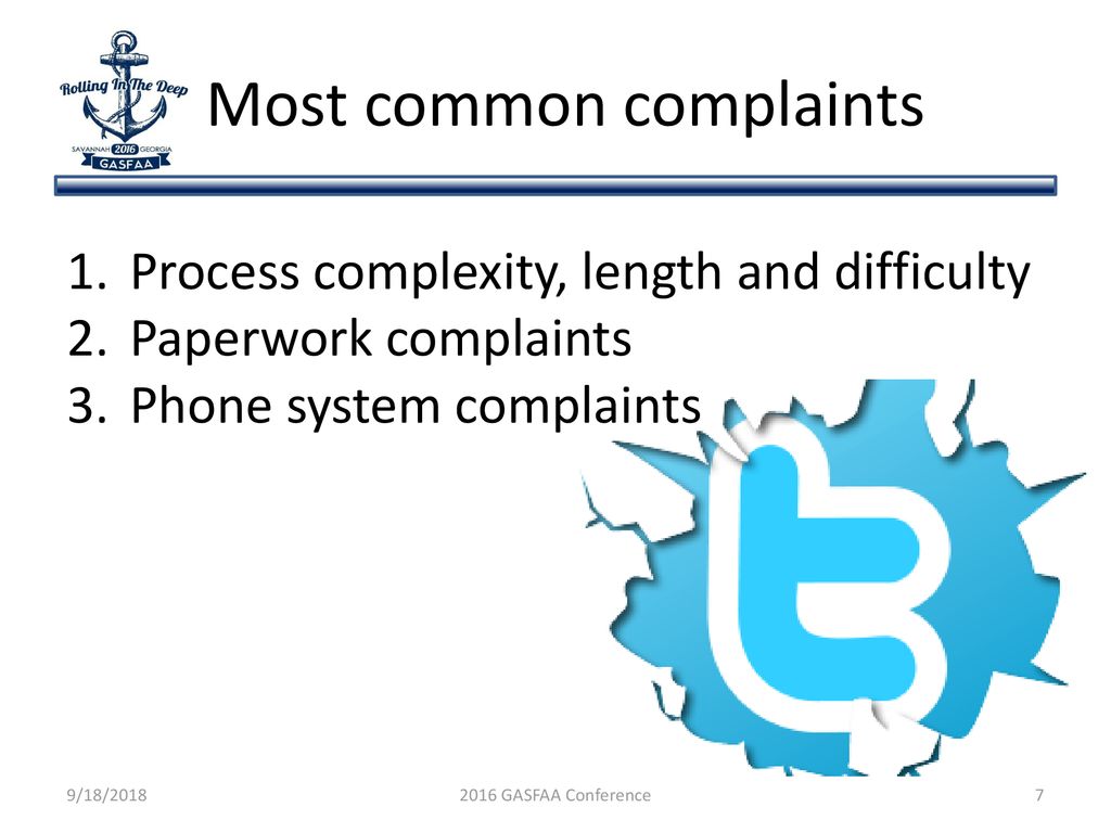 Most common complaints