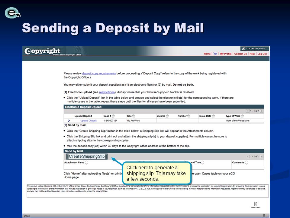 Sending a Deposit by Mail
