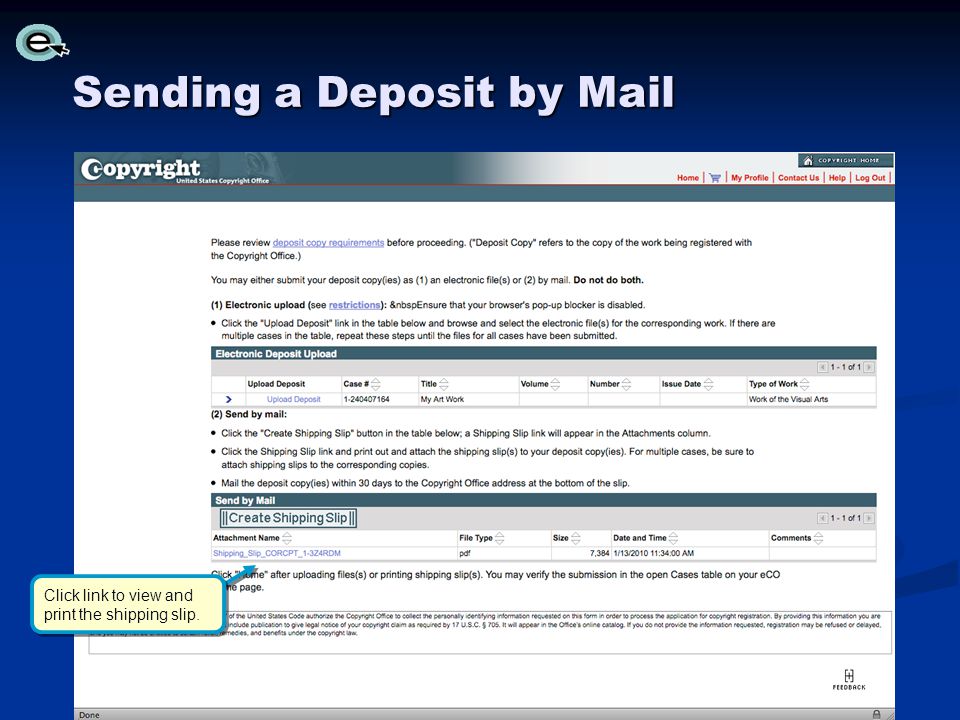 Sending a Deposit by Mail