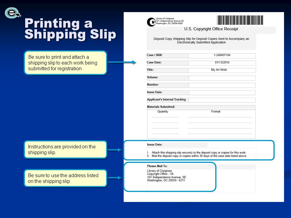 Printing a Shipping Slip