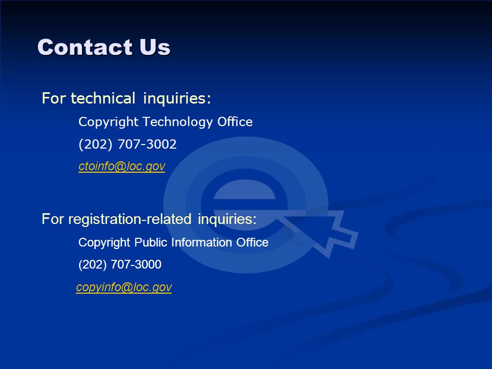 Contact Us For technical inquiries: