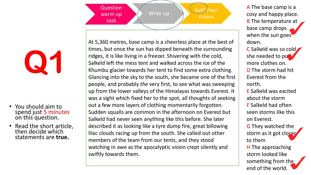 English Language Paper 2 To Reflect On Our Assessment Next Steps And Try To Improve Our Responses For The Everest Paper Question Warm Up Task Write Up Ppt Download
