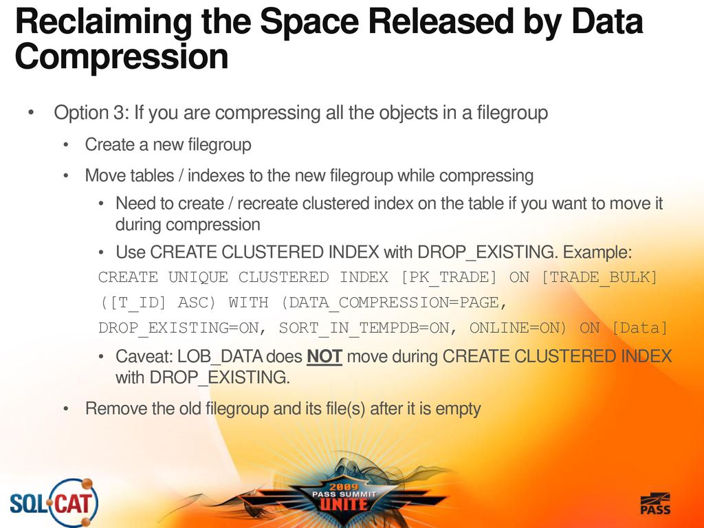 Sqlcat customer experiences with data compression ppt download