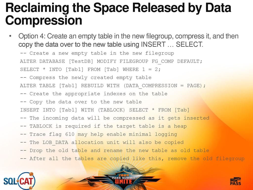 Sqlcat customer experiences with data compression ppt download