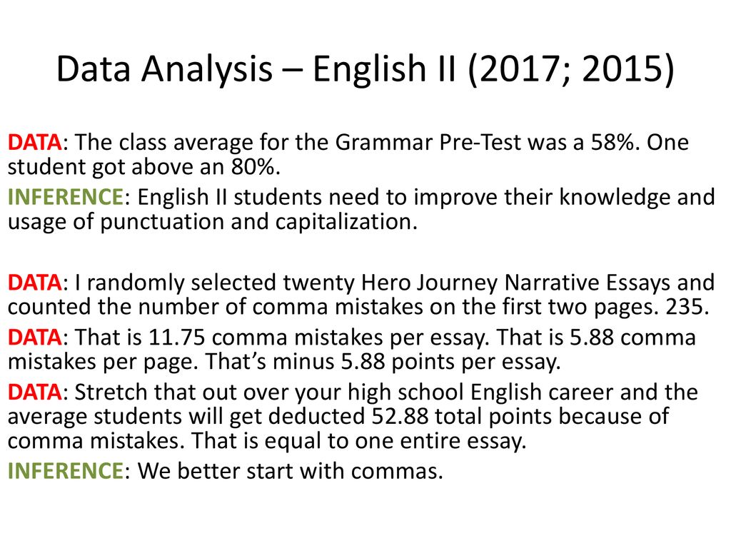 Data Analysis – English II (2017; 2015) - ppt download