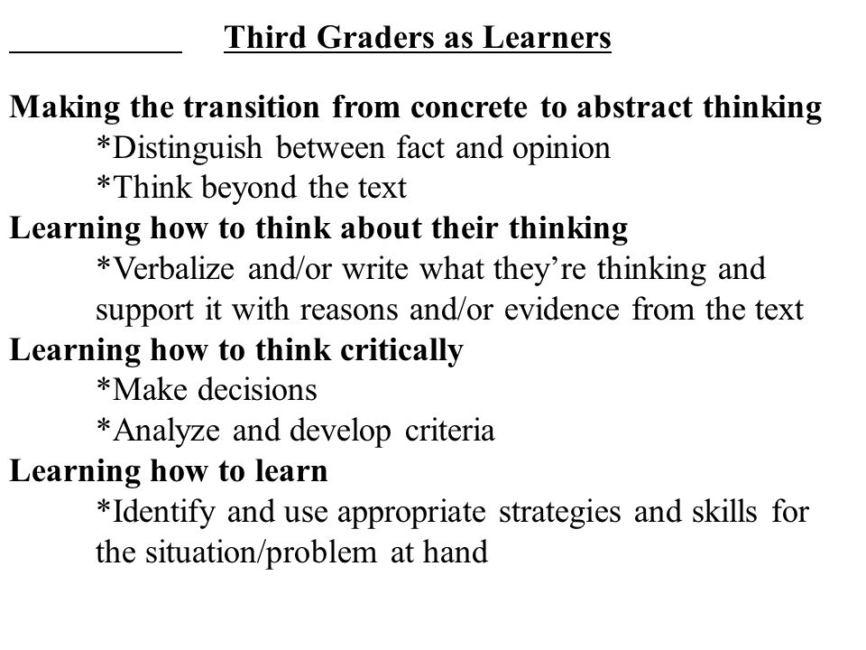 Third Graders as Learners
