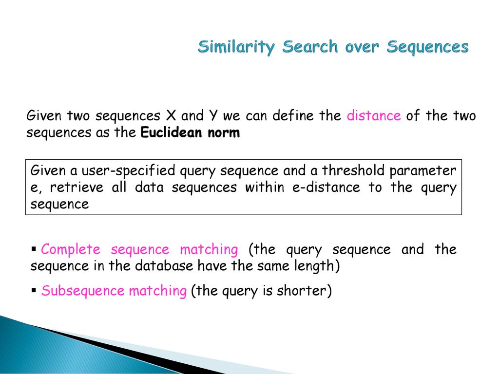 Similarity Search over Sequences