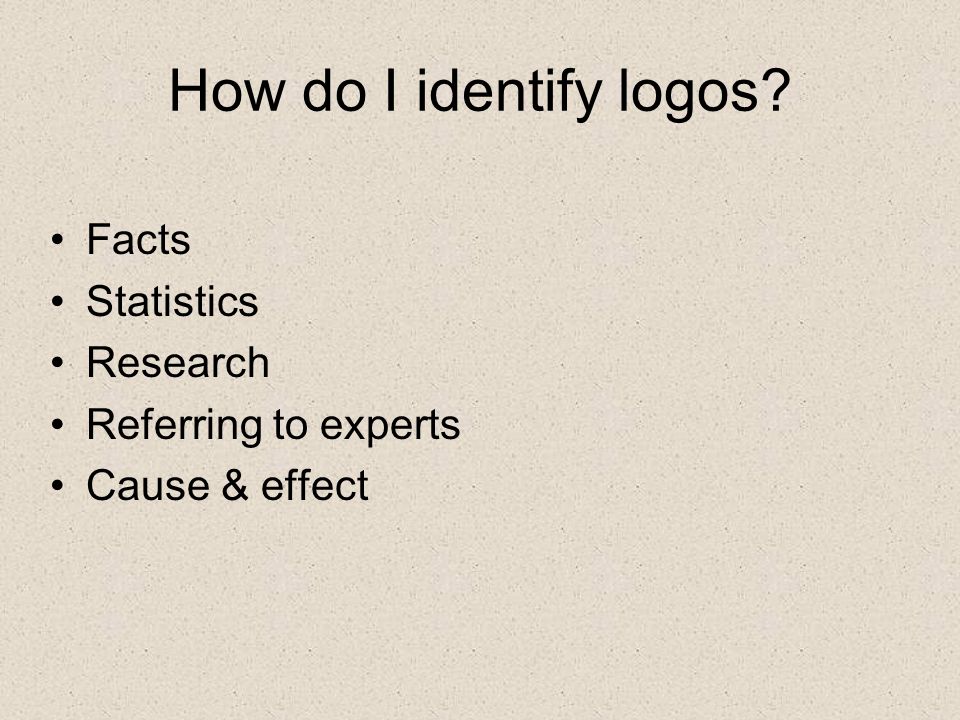 How do I identify logos Facts Statistics Research