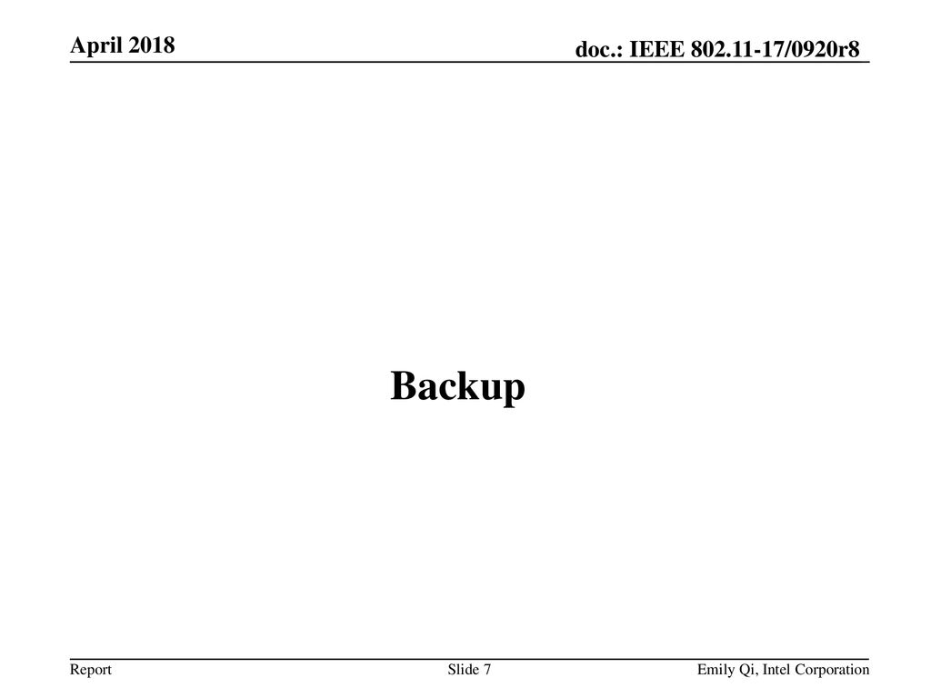 Backup April 2018 January 2018 doc.: IEEE /0920r7