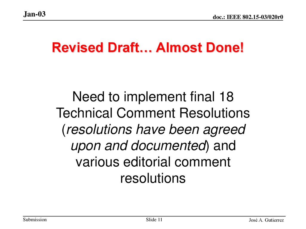 Revised Draft… Almost Done!