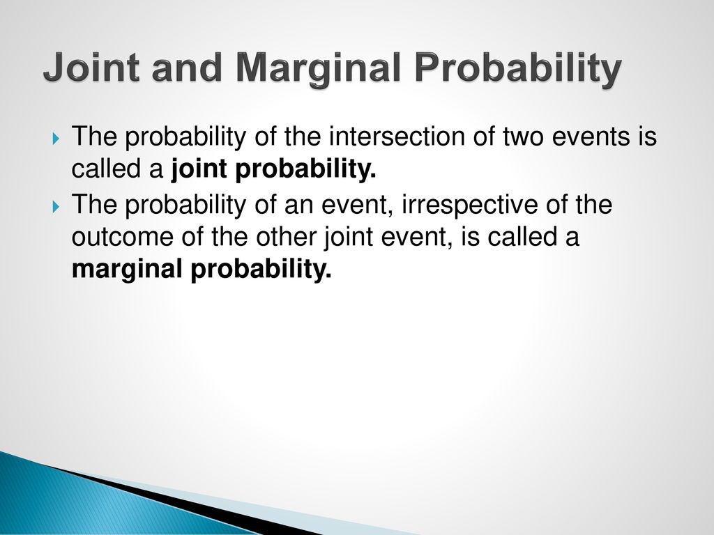 Joint and Marginal Probability